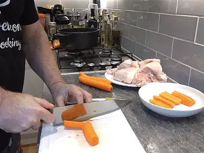 peel and cut carrots