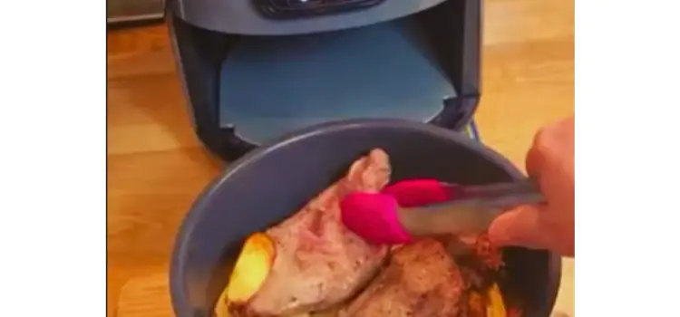 steak and chips in an air fryer