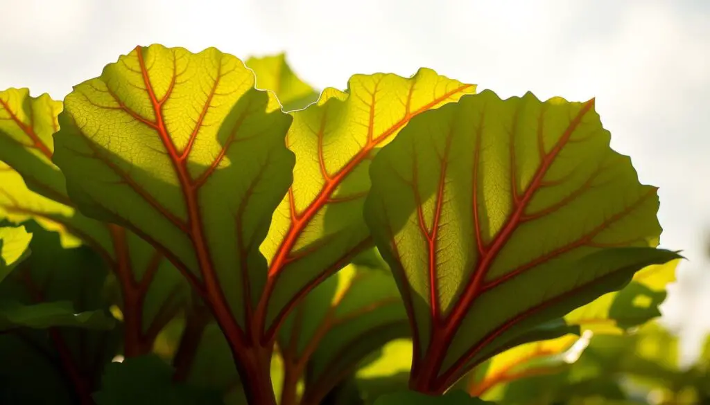 rhubarb leaves